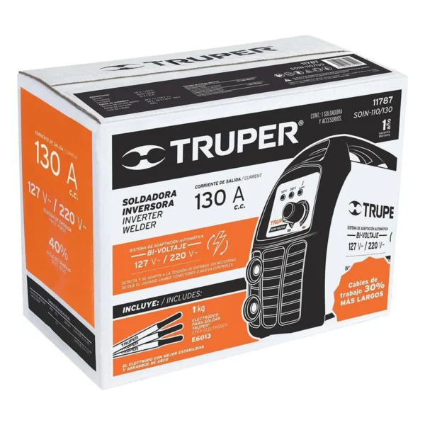 Soldadora inversora, corriente maxima 130 A bi-voltaje