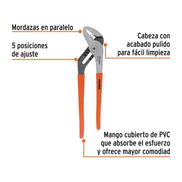 Pinsas de extencion, mordasas curvas 10" 25 cm.