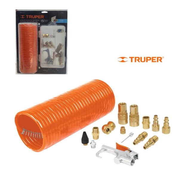 Kit de 15 Accesorios Neumaticos Para Limpiar, Inflar
