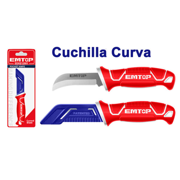 Cuchillo de bolsillo hoja curva 8"