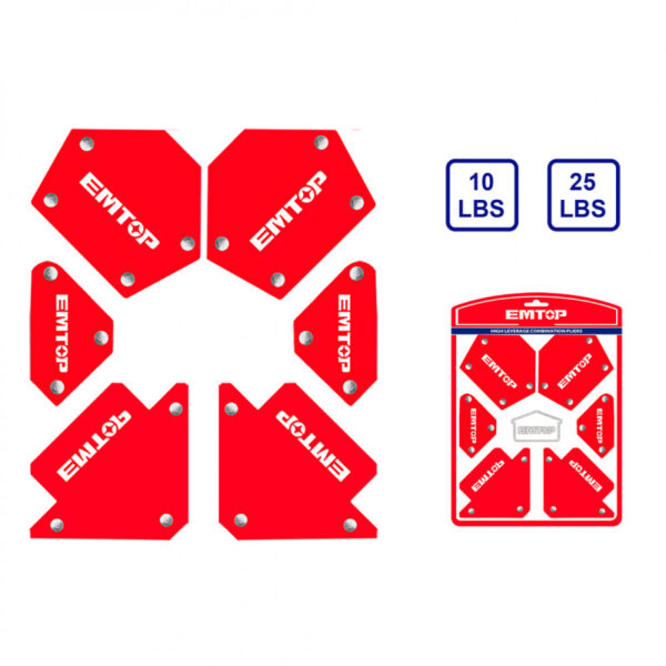 Kit de 6 escuadras/soporte magnetico para soldar