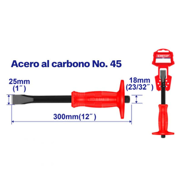 Cincel plano 12"mango de 3/4