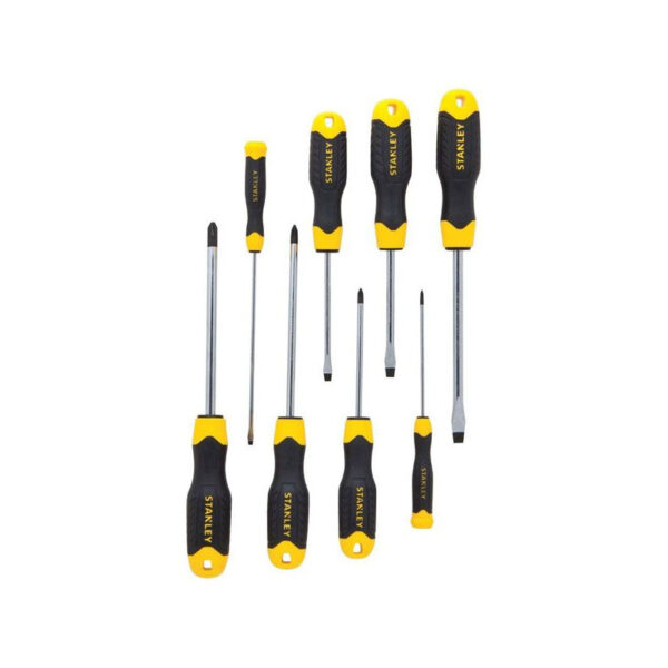 JUEGO DE 8 DESTORNILLADORES CUSHIONGRIP, 4 PLANOS ESTANDAR Y 4 PHILLIPS.