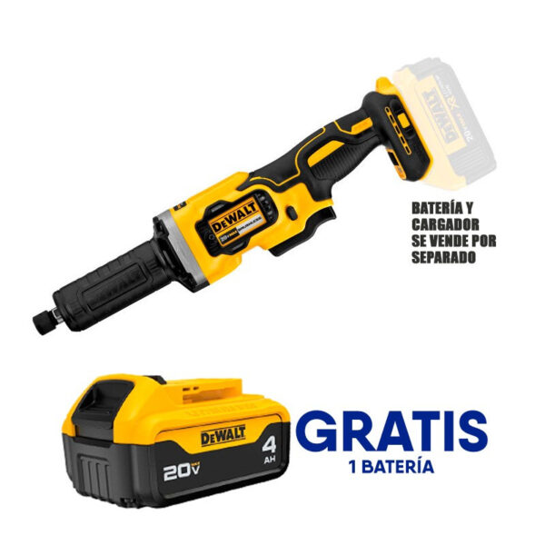 ROTO TOOL/RECTIFICADOR DE MATRIZ 1-1/2, INALAMBRICO 20V BRUSHLESS, 25000RPM, GRATIS BATERIA. (BARE TOOL).