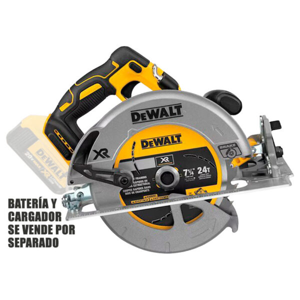 SIERRA CIRCULAR INALAMBRICA 7 1/4 PLG, 20V, 5,500 RMP, BRUSHLESS, SIN CARGADOR NI BATERIA, (BARE TOOL).