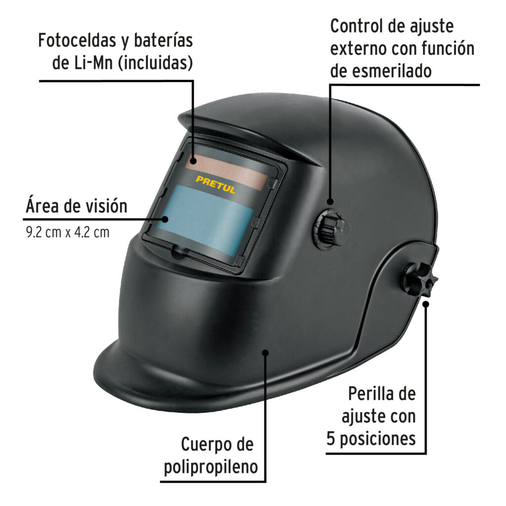 Careta electrónica para soldar 9-13, semiprofesional,
