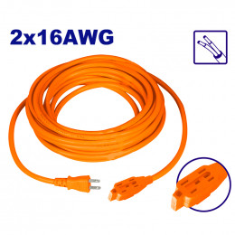 EXTENSION ELECTRICA NARANJA, DE 8 METROS, CALIBRE 2X16 AWG.