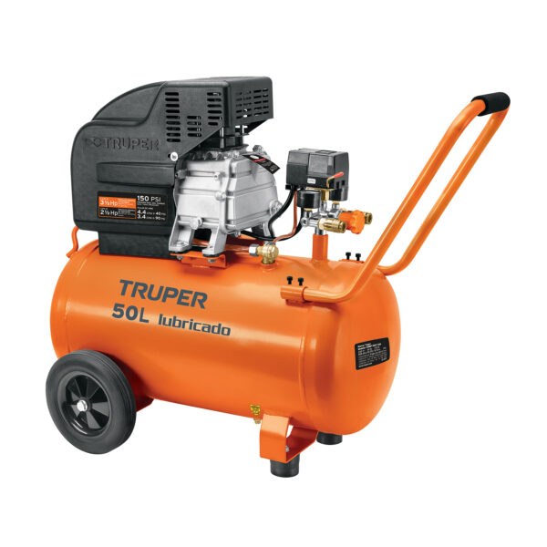 Compresor lubricado, 50L, 3-1/2HP, horizontal, 127V