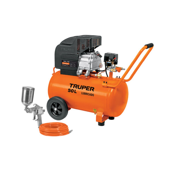 Kit Compresor lub, 50L, manguera y pistola grav,127V