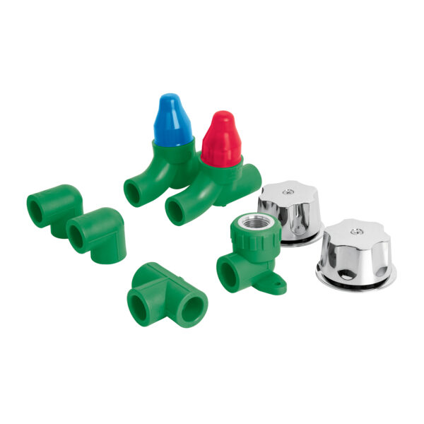 Kit de instalación p/regadera PPR 1/2" con manerales