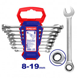JUEGO DE 8 LLAVES CON RATCH DE LA 8 A LA 19