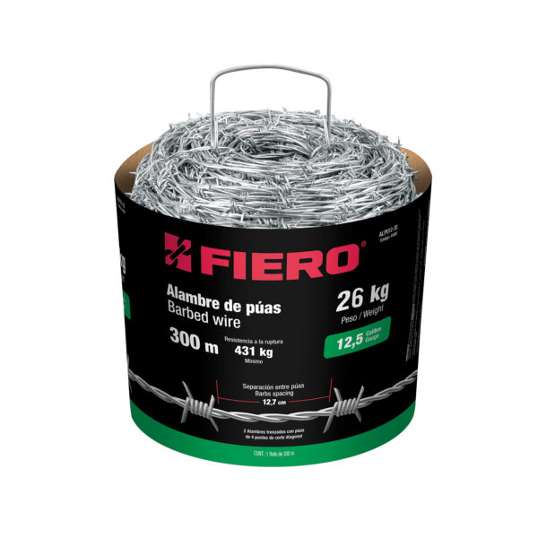 Rollo de alambre de púas 300m calibre 12.5.