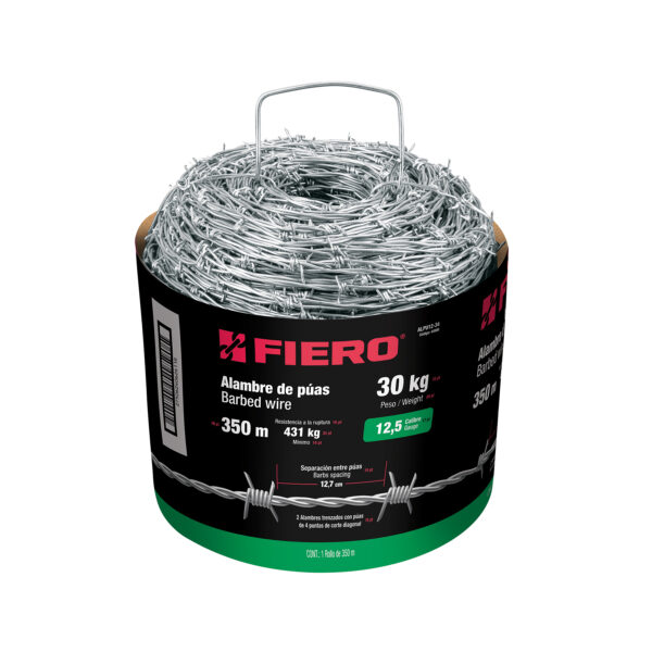 Rollo de alambre de púas 350m calibre 12.5, FIERO
