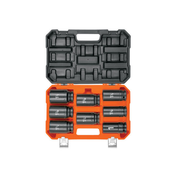 Juego de 8 dados largos cuadro 3/4" de impacto 6 puntas std