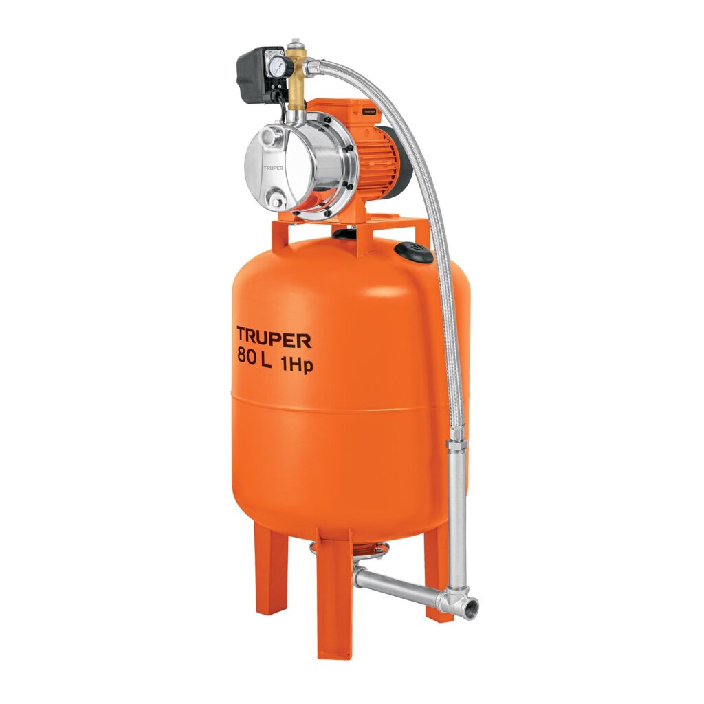 Equipo hidroneumático 80L, jet inoxidable 1 HP, TRUPER